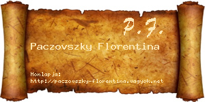 Paczovszky Florentina névjegykártya